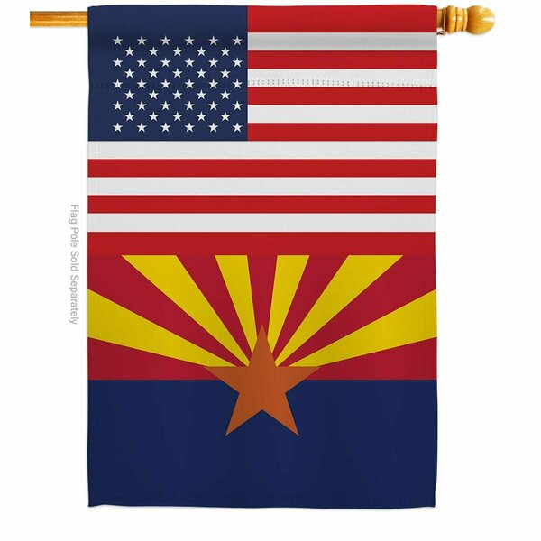 Guarderia 28 x 40 in. USA Arizona American State Vertical House Flag with Double-Sided Banner Garden GU3922004
